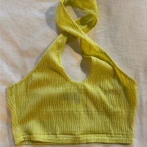 ASOS Yellow Halter Crop Top